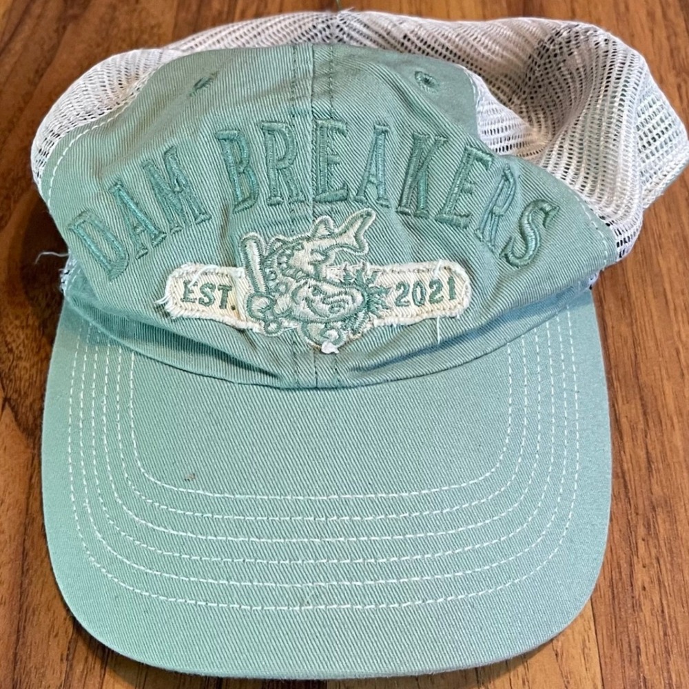 47 Brand Dam Breakers MiLB Trucker Hat Mint Green Snapback Baseball Cap OSFM
